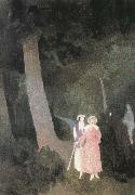 Marie Laurencin walking at the forest painting